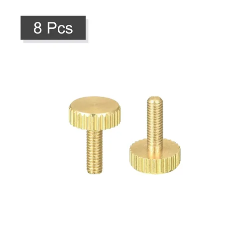 Miniatura 3 de uxcell Tornillos moleteados para pulgar, pernos planos de latón M3x10mm, sujetadores para PC, electrónicos, mecánicos, 8