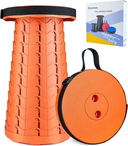 Miniatura 17 de Boreeman Taburete plegable mejorado, ligero pero más resistente, con capacidad de carga, 400 libras, taburete plegable portátil para camping, pesca