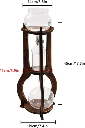 Miniatura 3 de Torre de goteo de café helado de 20.3 fl oz/20.29 onzas de capacidad, olla compartida de café frío, cafetera de 6 a 8 tazas, máquina de cafés