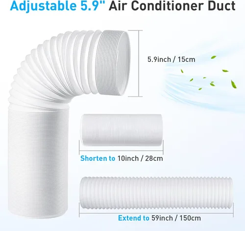 Miniatura 3 de AGPTEK Kit de ventilación de ventana para aire acondicionado portátil con manguera de 5.9 pulgadas, placas de sellado de ventana ajustables de 16.9
