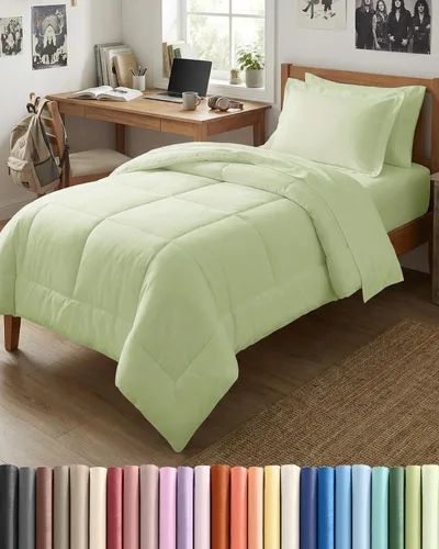 Miniatura 75 de Juego de edredón individual – Juego de ropa de cama en una bolsa de 5 piezas tamaño Queen – Edredón alternativo al plumón, sábana encimera, sábana