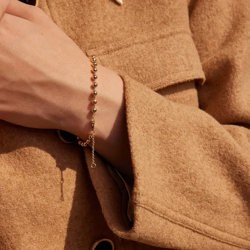 Miniatura 2 de Valloey Rover Pulsera de cadena de eslabones de oro delicada para mujer, chapada en oro de 14 quilates, simple y delicada, pulsera de eslabones