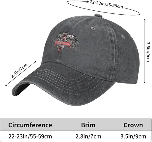 Miniatura 8 de Cowboy Hat Trendy Hats for Man and Women Djustable Four Season Outdoor Baseball Cap of Hell Skull with Angel Deep Heather