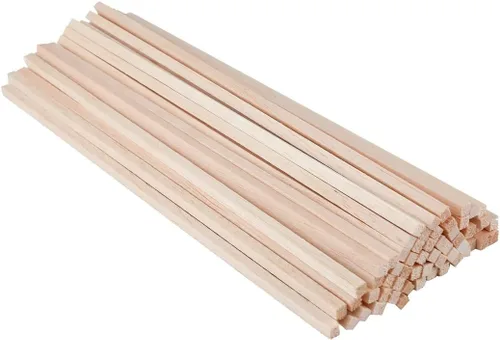 Miniatura 10 de Paquete de 12 varillas redondas de madera de 3/8 x 3/8 x 12 pulgadas, madera natural sin acabar, color madera natural sin terminar para hacer