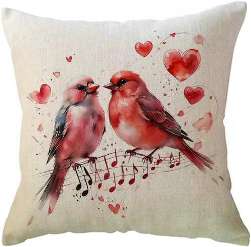 Miniatura 13 de ULOVE LOVE YOURSELF Fundas de almohada decorativas con diseño de pájaros en acuarela, bonitos pájaros, funda de cojín para descansar en alambre