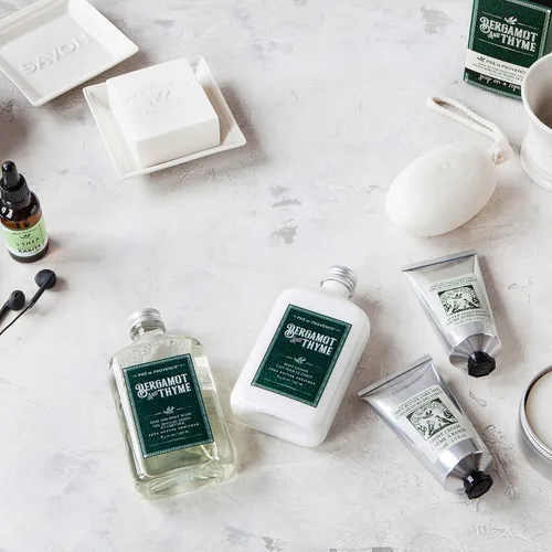 Miniatura 5 de Pre de Provence Bergamot & Thyme Colección de fragancias para hombre, gel de baño y cabello, 8.5 fl oz