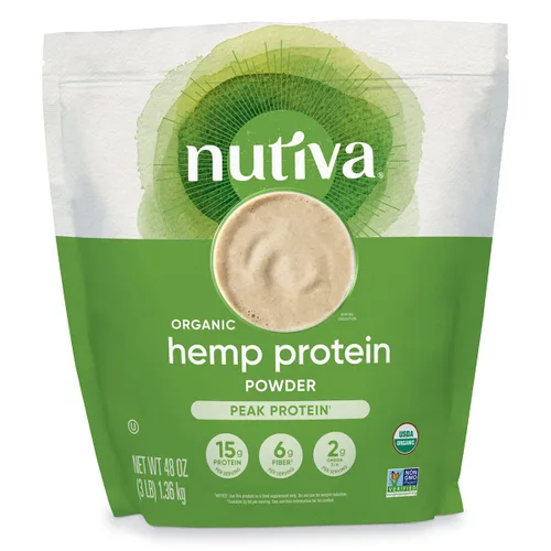 Miniatura 9 de Polvo de proteína de cáñamo Nutiva Hi Fibre, 16 oz