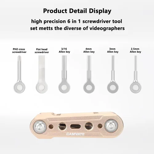 Miniatura 3 de CAMVATE Kit de herramientas múltiples plegables 6 en 1 (oro)-3803