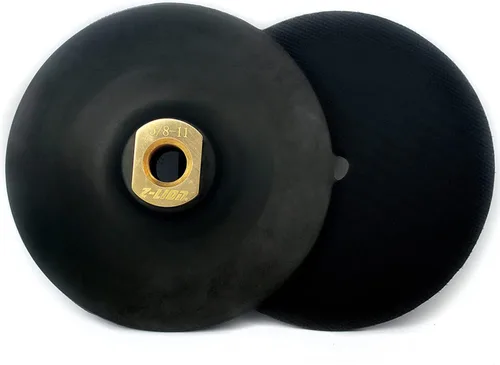 Miniatura 2 de Almohadilla de respaldo de goma de 5 ", almohadillas de respaldo negras, soporte de gancho y bucle 5/8-11 rosca para amoladora angular, 1 unidad