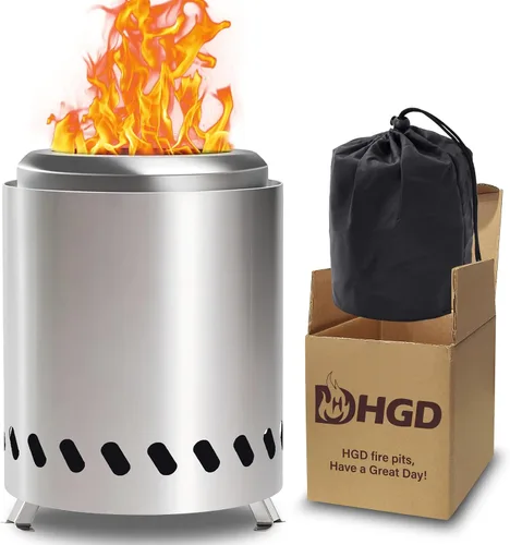 Miniatura 11 de HGD Fogata sin humo de 8.0 x 5.5 pulgadas, hoguera de acero inoxidable, hoguera sin humo para exteriores con bolsa de transporte para campamento