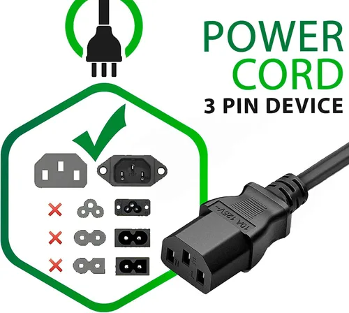 Miniatura 2 de Cable de alimentación de CA de 5 pies compatible con proyector InFocus LP280 LP640 LP720 Screenplay 5700