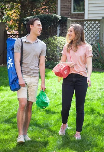 Miniatura 6 de JOOLA HIT MIT - Juego de red de bádminton portátil de altura ajustable - Red multideporte de competición para interior o exterior para jugar Azul