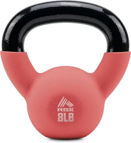 Miniatura 9 de RBX Pesa rusa de neopreno, mango ancho, núcleo de hierro, parte inferior plana, ideal para todos los niveles de fitness