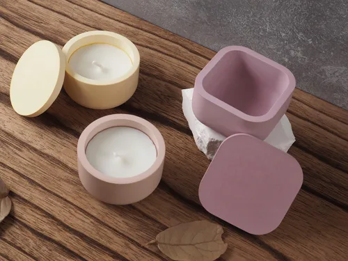Miniatura 5 de Cajas de Almacenamiento con Tapas - Moldes Creativos de Silicona para Velas, Moldes de Botellas de Rayas Redondas y Cuadradas de Hormigón