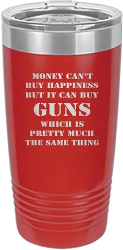 Miniatura 6 de Rogue River Tactical Taza divertida de caza de 20 onzas, taza de viaje con pistola de felicidad, con tapa de acero inoxidable, regalo para papá