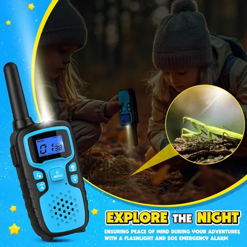 Miniatura 7 de Wishouse Walkie Talkies para niños recargables de largo alcance, regalo de cumpleaños de Navidad para niños de 4, 5, 6, 7, 8, 9 años