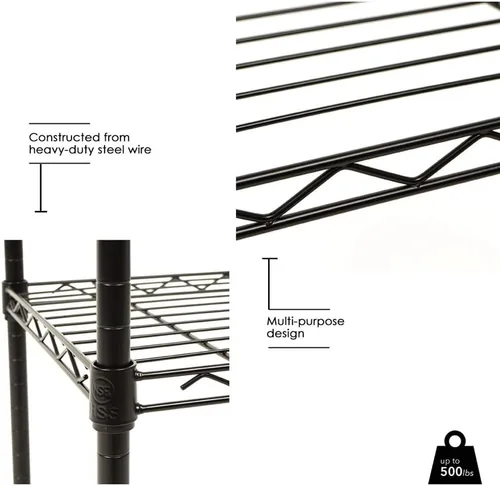 Miniatura 4 de Estantería de almacenamiento de 4 estantes de 14x36x54 pulgadas, unidad de estantería resistente para cocina con estantes de metal, organizador