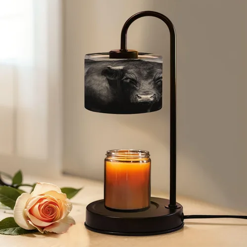 Miniatura 9 de Lámpara calentadora de velas con temporizador y atenuador, tartán a cuadros blancos y negros sin costuras, adecuado para calentador de cera
