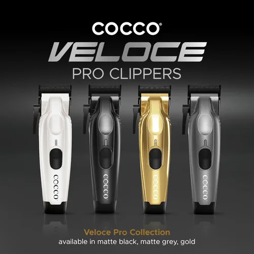 Miniatura 5 de Cocco Veloce Pro Clipper, Digital Gap Ambassador Graphene Taper Blade Profesional Clipper, Motor BLDC de alto par, totalmente metálico, inalámbrico