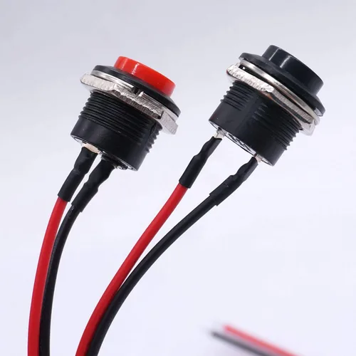 Miniatura 5 de weideer Interruptor de botón momentáneo de 0.630 in SPST AC250V/3A AC125V/6A ON Off 2 Pin Mini interruptor de plástico redondo de reinicio