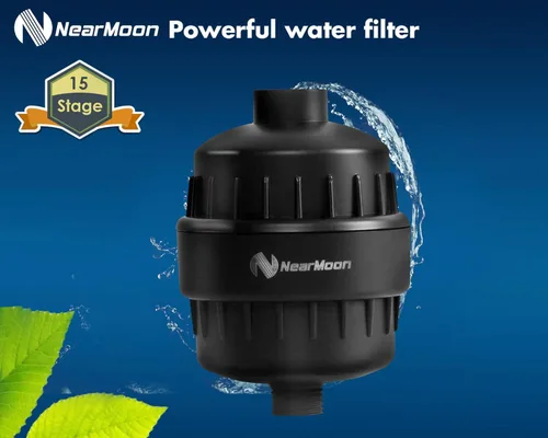 Miniatura 3 de Cabezal de ducha cuadrado NearMoon y filtro de ducha de 15 etapas, cabezal de ducha filtrado de alta presión para agua dura, mejora la condición