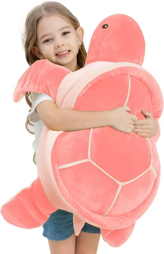 Miniatura 13 de Dalmao - Animales de peluche de tortuga marina de 28'' gigantes y suaves, gran almohada de tortuga azul oceánica de peluche, peluches de regalo
