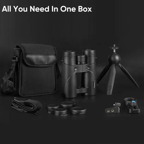 Miniatura 8 de Binoculares para adultos para observación de aves – Timorn HD 8x42 Birding Binocular para adultos de alta potencia con adaptador de teléfono Trípode