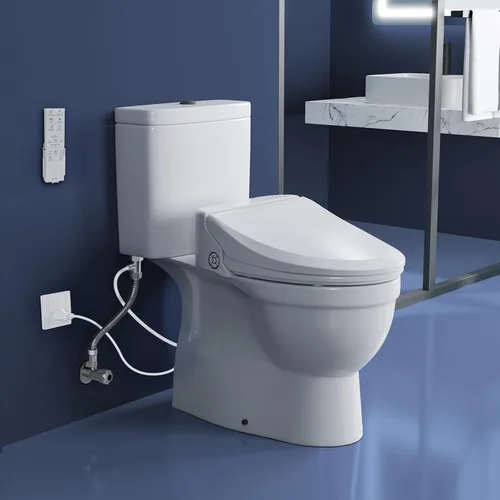 Miniatura 7 de Asiento de inodoro con bidé, agua caliente ilimitada inteligente, asiento para inodoro calefactado electrónico con control remoto, lavado turbo