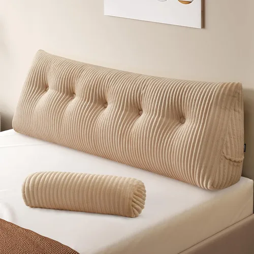Miniatura 30 de Z-hom Almohada de cuña grande para cabecero, almohada triangular para cabecero tamaño king, almohada de lectura para cama con una almohada enrollada