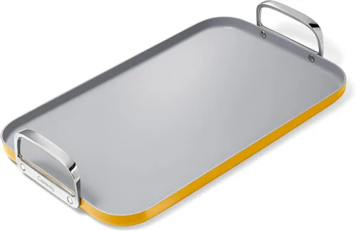 Miniatura 14 de Caraway Plancha de doble quemador, sartén de 19 x 12 pulgadas, revestimiento de cerámica antiadherente, no tóxico, sin PTFE ni PFOA, apto para horno