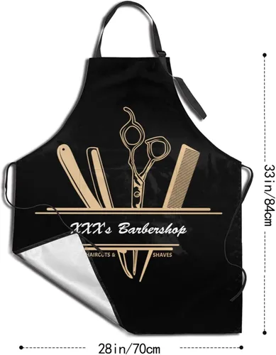 Miniatura 3 de Delantal de barbería personalizado para hombres, delantal de peluquería personalizado con bolsillos, delantal ajustable personalizado para peluquería