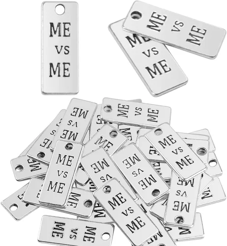 Miniatura 10 de Aylifu Dijes inspiradores con palabras, 30 piezas de colgantes de letras grabadas con mensaje grabado, cuentas de suministros de manualidades