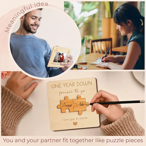 Miniatura 4 de STOFINITY Tarjeta de Aniversario de 1 Año para Novio Novia - Tarjetas de Feliz Primer Aniversario para Hombres, 1ª Tarjeta de Citas de Papel
