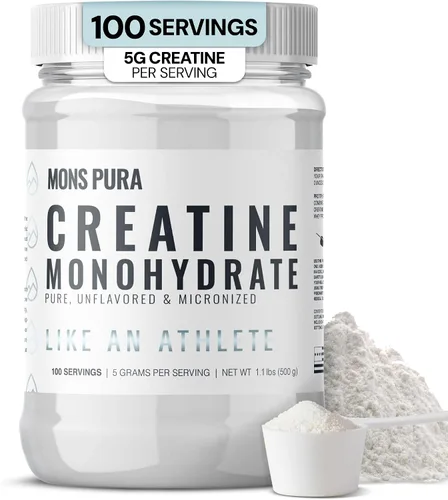 Monohidrato de creatina en polvo micronizado 100% puro (17.64 oz) – Creatina monohidrato sin sabor para hombres y mujeres para apoyar el crecimiento