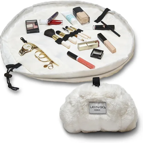 Miniatura 36 de Lay-n-Go Cosmo Layflat - Organizador de cosméticos y maquillaje con cordón y bolsillo con cremallera, bucles para cepillos y más, se ajusta