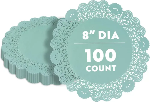 Miniatura 35 de Restaurantware Pastry Tek Blondas de Encaje de 4 x 4 Pulgadas 100 Vajilla Decorativa - Blondas de Mesa Desechables Redondas de Papel Negro