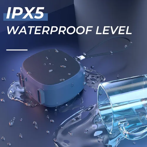 Miniatura 6 de PEICHENG Altavoz, pequeño altavoz portátil Bluetooth inalámbrico IPX5 impermeable para ducha, sonido estéreo fuerte, graves profundos, Azul