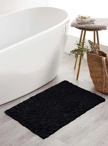 Miniatura 10 de Home Weavers Bell Flower Collection - Tapetes de baño copetudos 100 % algodón, extrasuaves y absorbentes, antideslizantes, lavables a máquina, lino