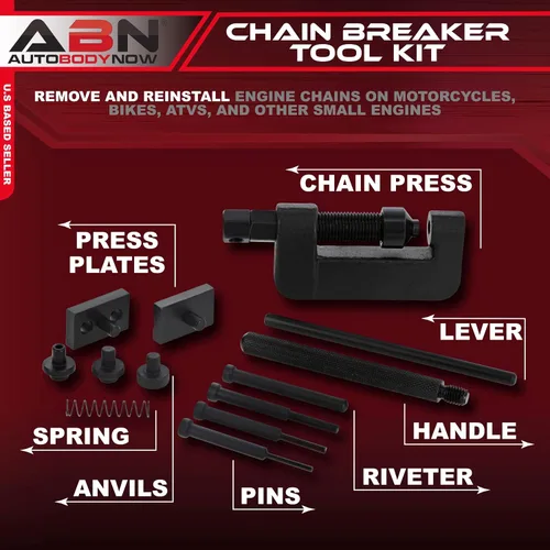 Miniatura 2 de ABN Kit de herramientas para romper cadenas con estuche de almacenamiento, herramienta de extracción de remaches y eslabones de cadena de rodillos