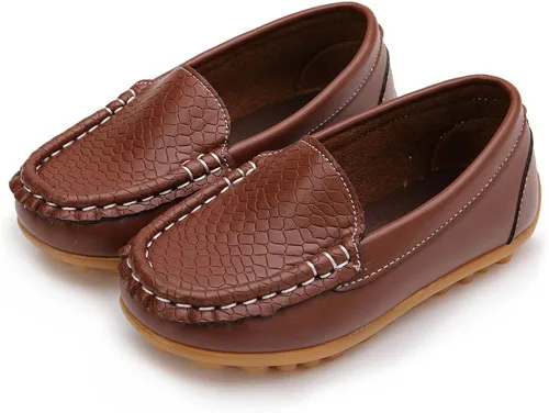 Miniatura 4 de Lonsoen - Mocasines de meter para niños y niñas, suaves y de vestir
