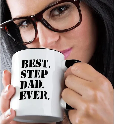 Miniatura 2 de 3dRose Best Step Dad Ever - Taza de 11 onzas, color negro