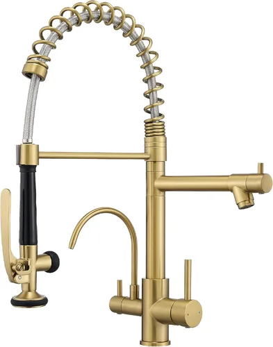 Miniatura 26 de Fapully - Grifo de cocina negro, grifo de fregadero de cocina comercial extraíble con rociador Negro mate
