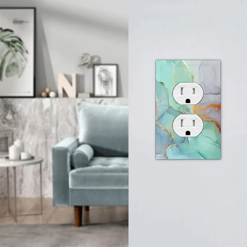 Miniatura 833 de Placa de Interruptor de Luz Azul de 1 Gang, Placa de Pared Decorativa de Palanca Individual, Cubierta de Placa de Pared de Palanca, Placa Frontal