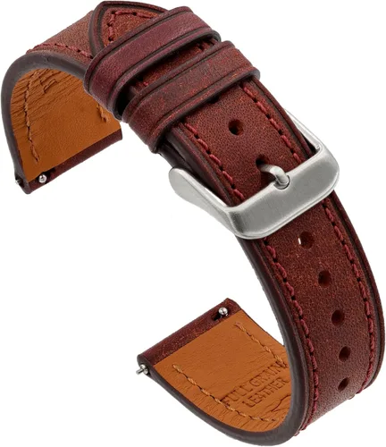 Benchmark - Correa de reloj de cuero italiano de grano completo para hombres y mujeres con barras de resorte de liberación rápida, elección de color