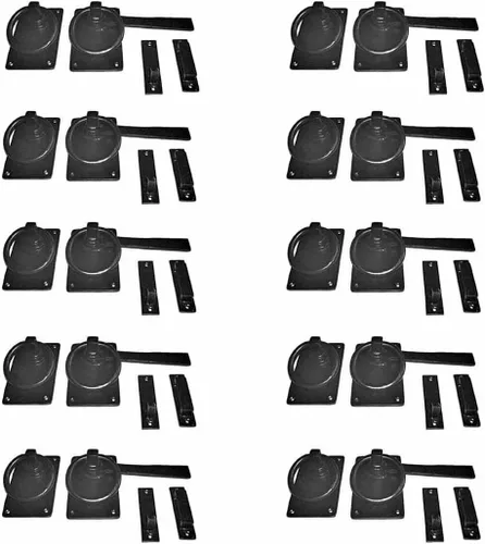 Miniatura 25 de Renovators Supply Manufacturing Cerradura de puerta de hierro forjado negro de 6.5 pulgadas con herrajes de montaje
