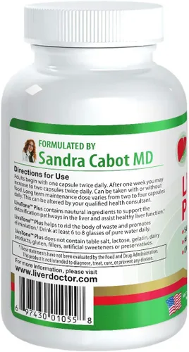 Miniatura 2 de Plus - Cápsulas de desintoxicación del hígado y píldoras de desintoxicación con cardo mariano y antioxidantes (120 unidades)