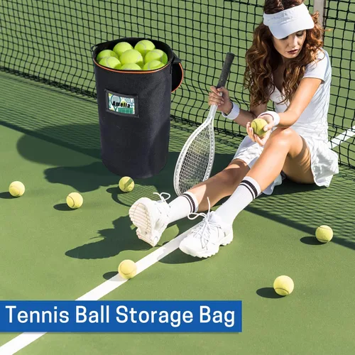 Miniatura 5 de VISEMAN Cesta portátil para pelotas de tenis para entrenamiento, transporte y almacenamiento Negro