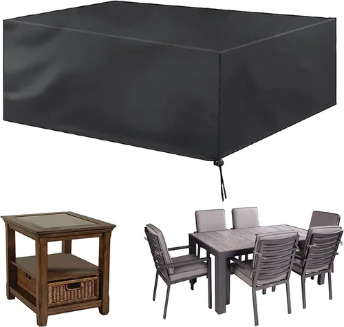 Miniatura 8 de Juego de fundas para muebles de jardín, fundas impermeables para muebles de patio, fundas para muebles de jardín, impermeables, rectangulares