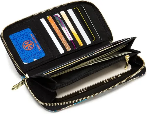 Miniatura 176 de Cartera de mano para mujer, estilo bohemio, con RFID, elegante, espaciosa con correa para viajes, capacidad para tarjetas, teléfono, dinero