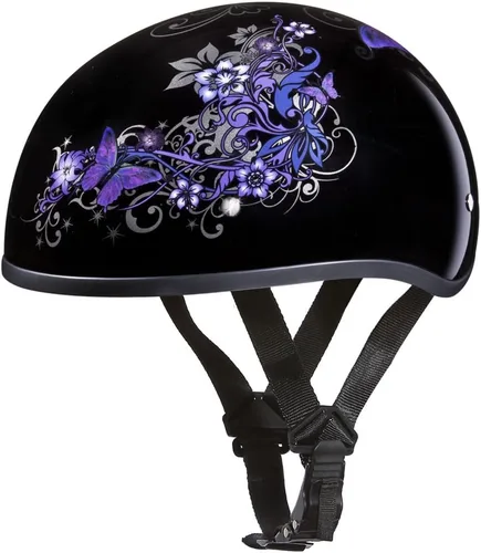 Miniatura 13 de Daytona Helmets - Medio casco de motocicleta con diseño de calavera y huesos cruzados – Aprobado DOT [Gráficos]